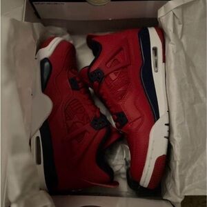 - Air Jordan 4 Retro-Gym Red/Obsidian White